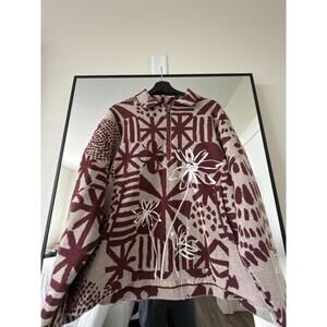 Saalt Studio Geometric Half-Zip Sweater NWT